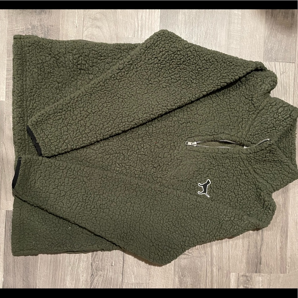 Green Victoria Secrets/Pink 1/4 zip Jacket